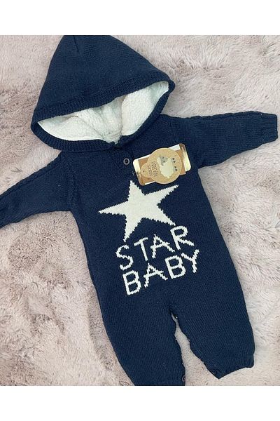 Cassiopeia Star Baby Knitwear Jumpsuit Navy Blue