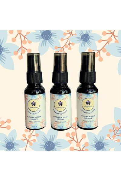 NATUVERSE Alkolsüz Helal Vegan Kolonya ( Vanilya & Sandal ) 3' Lü Deneme - Mi...