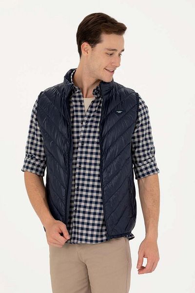 U.S. Polo Assn. U.S. Polo Vr046 Men's Woven Vest - Navy 58 - St07719-Navy Blue-58