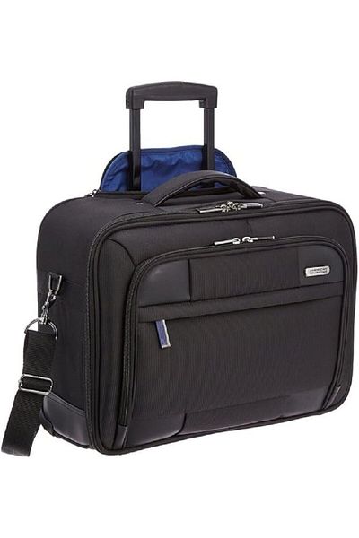 American Tourister حقيبة MERIT 3-WAY BAG باللونين الأسود والأزرق. حقائب العمل والكمبيوتر المحمول