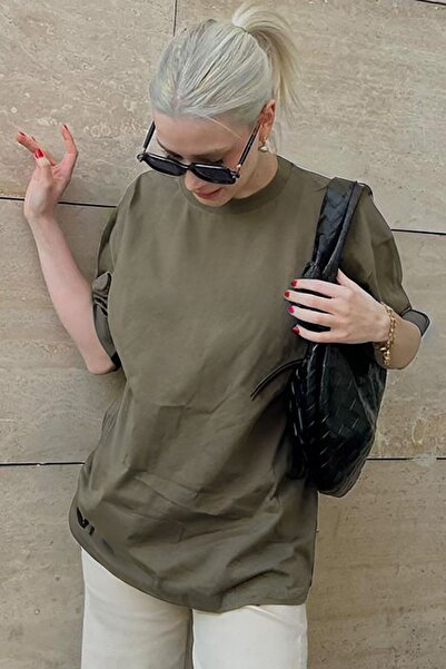 Tarzsokak Άνετο κοντομάνικο γυναικείο υπερμεγέθη καλοκαιρινό χτενισμένο βαμβάκι