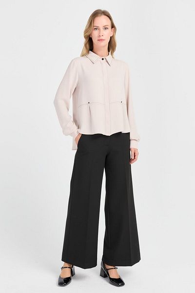 Esswaap Black Palazzo Cut Trousers