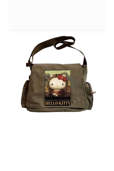 DEEFWEAR Cat Messenger Bag with Adjustable Belt and Zipper