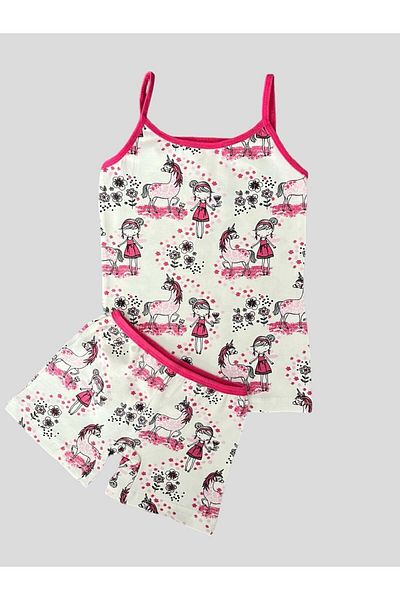 elmas kids Set boxer pentru fetiță din bumbac cu model de cal și fetiță