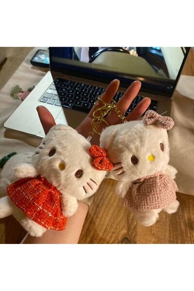 Hello Kitty 1 ADET peluş büyük boy anahtarlık, çanta SÜSÜ, hediyelik
