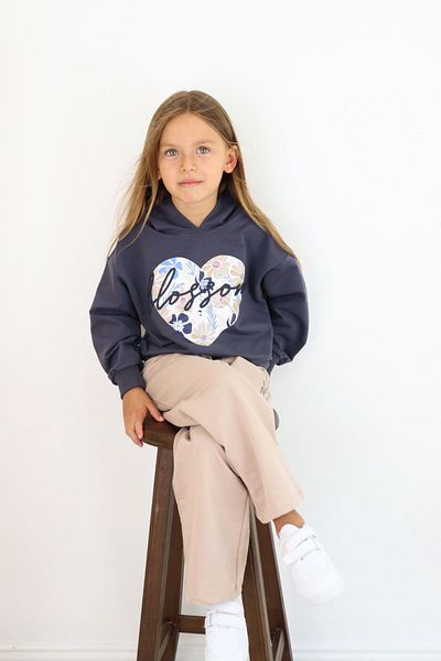 e-çocuk Blossom Patterned Girl's Set - Heart Printed, 6890 Model