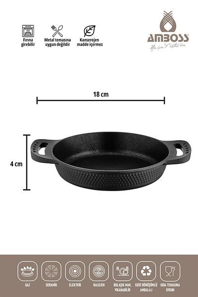 Amboss Quartz Casting 18 22 Cm Titanium Plated 2-Piece Saucepan (OMLET) Set Black