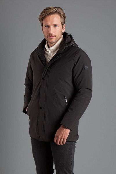 JR9 Men's Black Hooded Puffer Coat 5590