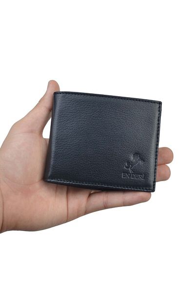 en deri Black Genuine Leather Coin Purse