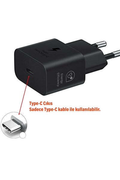 Samsung EP-T2510N TYPE C Şarj Aleti 25W Süper Hızlı Type-C Şarj Adaptörü (Samsung Türkiye Garantili)