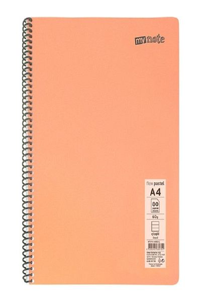 Mynote دفتر ملاحظات بسلك حلزوني غطاء PP مقاس A4 6 ألوان مختلفة 80 صفحة دفتر ملاحظات ذو مربعات (6 أنواع مختلفة)