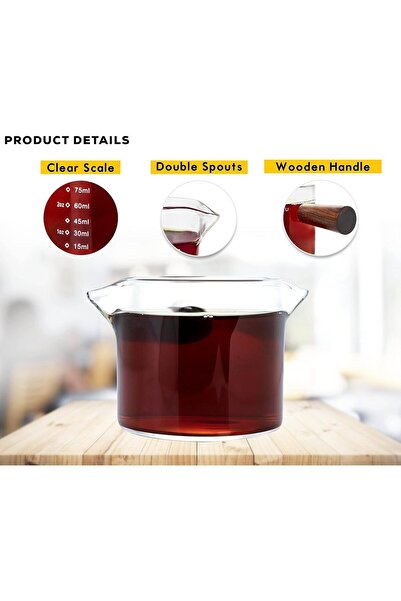 MIBRU Coffee mesure jug wood handle 75 ml