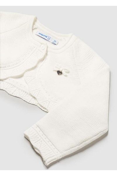 MAYORAL Cream Colored Baby Girl Knitted Cardigan - 00308 012