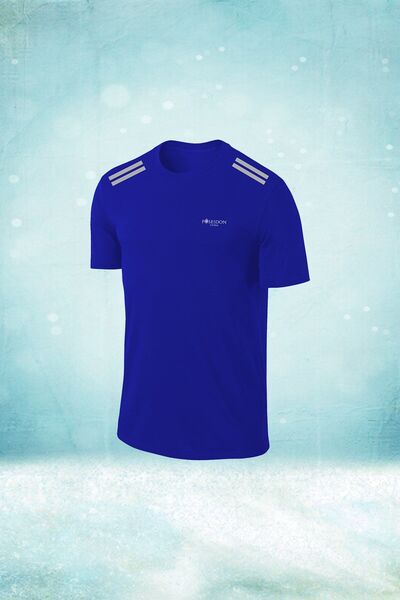 POSEIDON STORM Tricou cu mânecă scurtă cu gât rotund, albastru, pentru bărbați, S-3xl