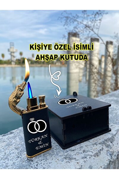 birdoz avm Kişiye Özel İsimli Sevgililer Günü Özel Tasarım Timsah Çakmak & Öz...