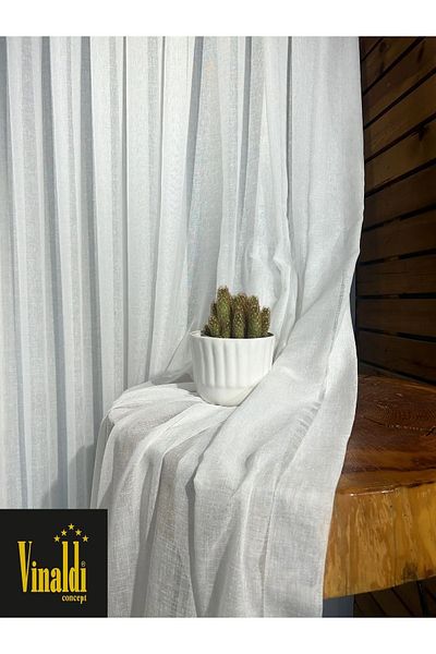 Vinaldi Rüyaper New Season Folded Linen Tulle Curtain Suitable for Any Room Ironing Not Required Frequently Pleated