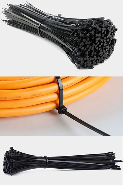 xolotex 300 Adet Siyah Plastik Kelepçe Cırt Kablo 2.5 10cm Uzunluk