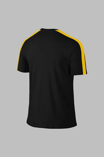 POSEIDON STORM Ανδρικό μπλουζάκι Black Dri Fabric - Χωρίς εκτύπωση, στρογγυλή λαιμόκοψη, κοντό μανίκι, S-3xl
