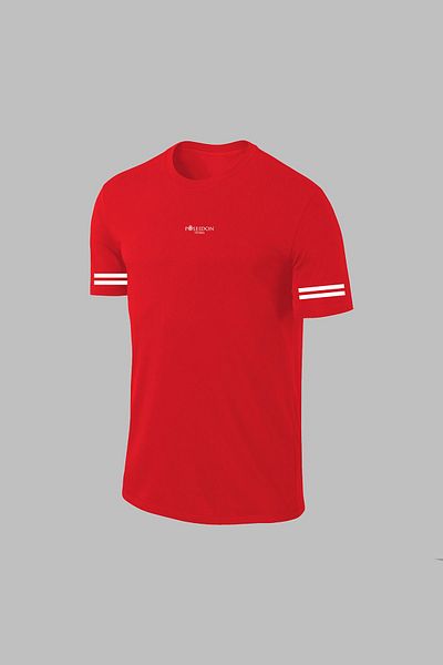 POSEIDON STORM Tricou roșu Dri-Fit pentru bărbați - neimprimat, gât rotund, mânecă scurtă, S-3XL