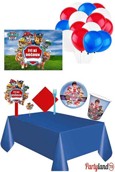 PartylandTR Paw Patrol 16 Kişilik Doğum Günü Parti Seti