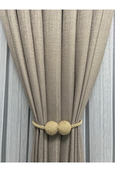 Erdoğanlar Koza Mıknatıslı Ip Sarım Perde Mandalı Altın (GOLD) Perde Tokası Perde Aksesuarı