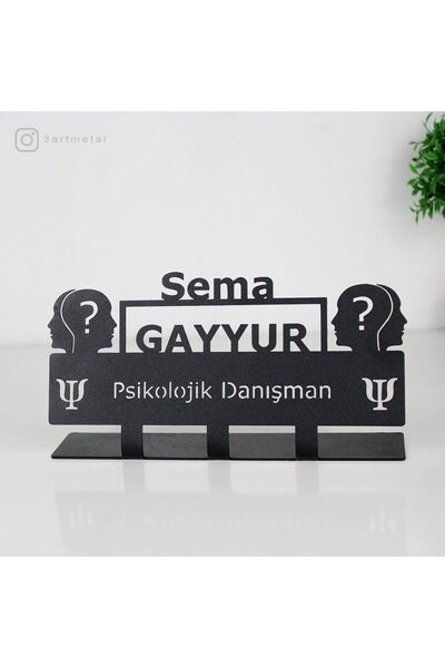 3art Metal Pskolojik Danışman Masaüstü İsimlik - Metal Masa İsimliği - Kişiye...