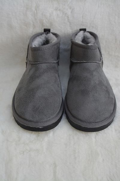 M Miel Γυναικείες/Κοριτσίστικες Γκρι Ultra Mini Suede Μπότες με Γούνα Εσωτερικά Χειμερινά Μποτάκια & Μποτάκια