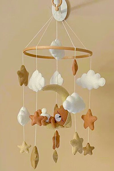 İnşirah Concept Ayıcık Figürlü Bebek Çocuk Odası Beşik Dönence Yıldız Ay Bulu...