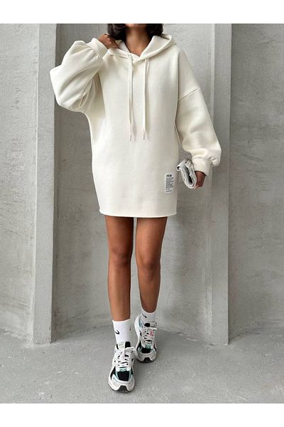 İLKCET MODA Hanorac de damă oversize lung cu glugă
