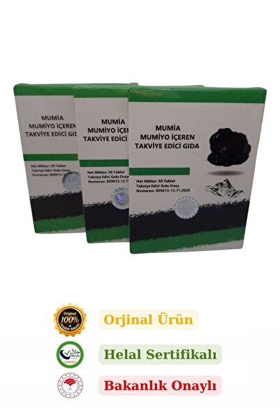 MUMİA Mumiyo (shilajit) %100 Saf 30'lu Tablet 3'LÜ SET
