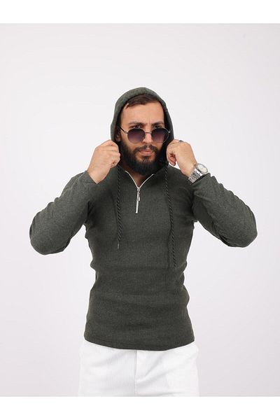 SR Tekstil Мъжки пуловер с качулка