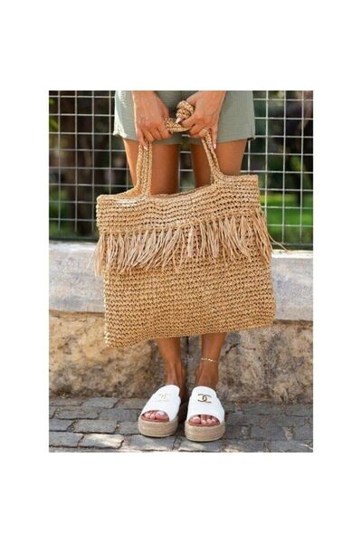 Nympha Didim Tassel Detailed Daily Straw Bag, Beach Bag