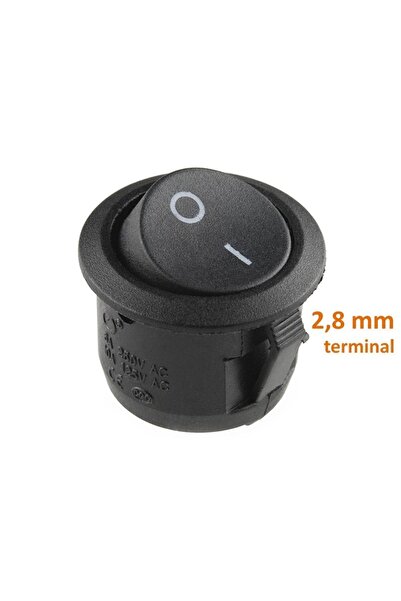 Maflen Aç/kapa 1/0 Çıtçıt Siyah Mini Yuvarlak Anahtar Tip19-s3218 1 Adet