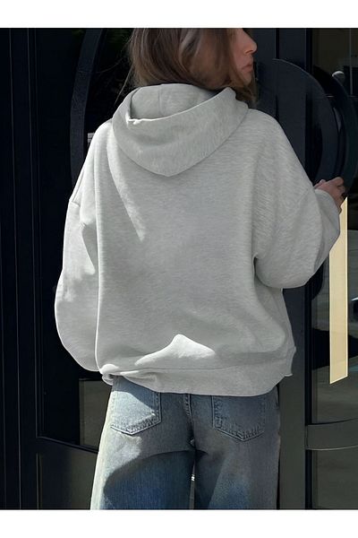 trendgar Trendclothıng New York potištěná šedá mikina s kapucí