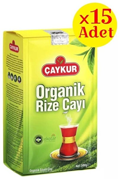 Çaykur 15'lı Organik Rize Çayı 15 X 500 Gr 1 Koli %100 Organik Rize Çayı