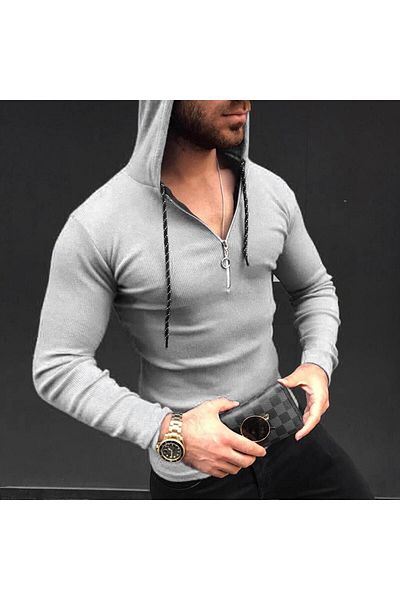 SR Tekstil Men's Sweater Hooded Gray