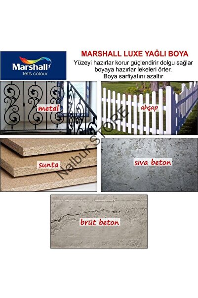 Marshall Luxe Parlak Yağlı Boya Fuşya Rengi-1lt=1,35 Kg.-ahşap-demir-plastik Boyamada Mükemmel Sonuç Verir