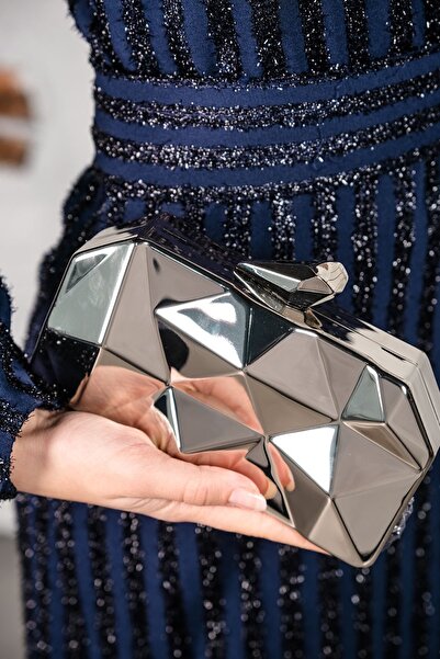 GP GUES POLO Metal Silver Women's Evening Dress Bag