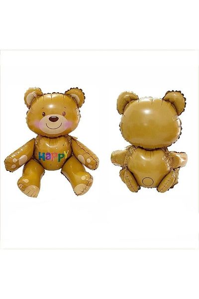Parti Furyası Teddy Bear Foil Balloon - Brown Tones Sitting Teddy Bear Foil Balloon