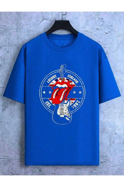 Massgai Унісекс бавовняна футболка з принтом Rolling England, оверсайз, корот...