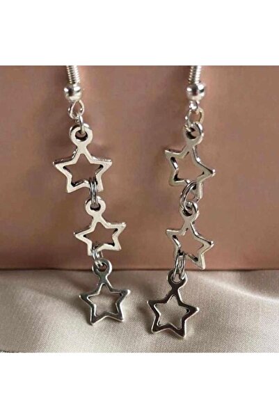 oldskoolbutik Yıldızlı Gümüş Küpe Seti