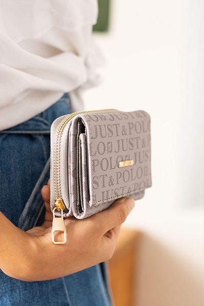 Just Polo Women's Wallet with Folding Magnetic Text Printed