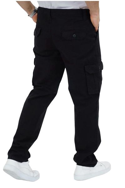 DYNAMO Black Men's Cargo Pants - Cotton, Bellows and Pockets