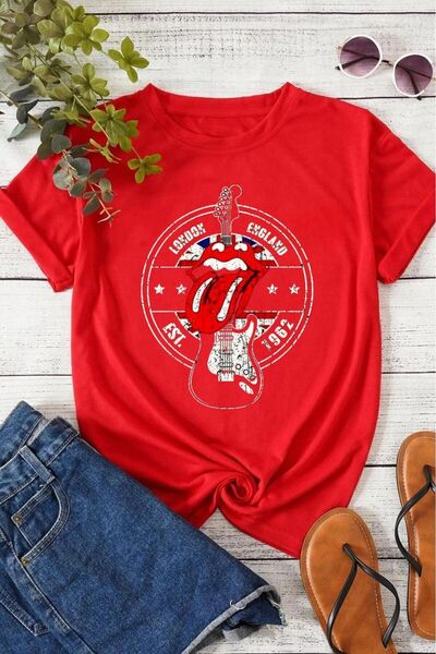 Massgai Унісекс бавовняна футболка з принтом Rolling England, оверсайз, корот...