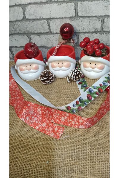 RENKLİMASALTASARIMLAR Noel Baba Suklent Kaktüs Saksısı Noel Saksı Kırmızı-1adet