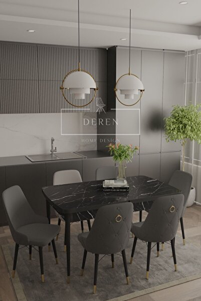 DEREN HOME Zen Gold SerisiBabyfacekumaş 80x132 Açılabilir MDF masa mutfak sal...