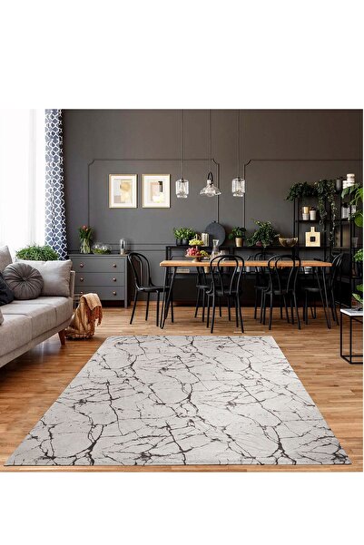 RENKLİBUTİK 6 M2 Modern Patterned Velvet Textured Carpet Cover - Non-Slip and Elastic