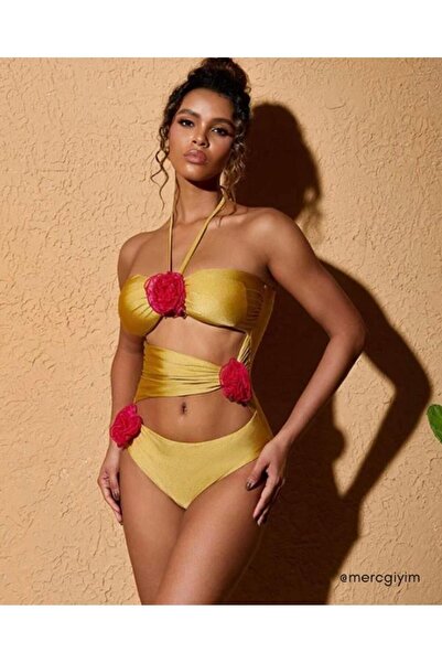 Merc Giyim Pembe Güllü Mayo