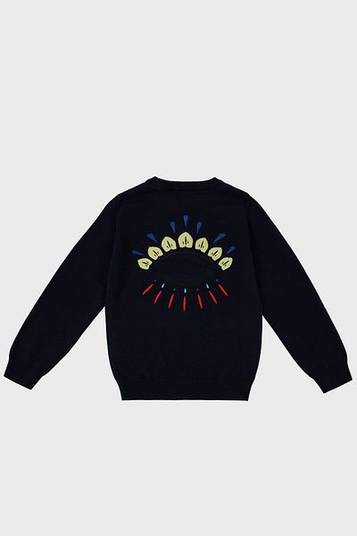Kenzo Children's Sweater - Cotton and Cashmere Blend, SWEAT K25725/868 ELECTRIC BLUE