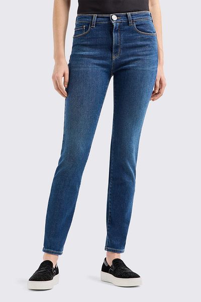 Emporio Armani High Waist Skinny Fit Cotton Jeans - Jeans Pants 6D2j20 2DUPZ 0942